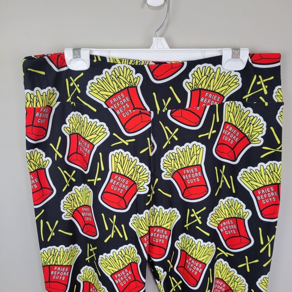 Dren Designs Fries Before Guys Polyester Spandex‎ Ankle Leggings Extended Plus - Picture 2 of 6